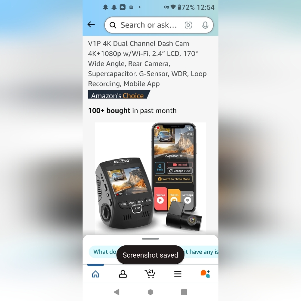 Rexing V1P 4K Dual Channel Dash Cam New